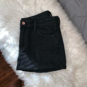 H&M black denim shorts
